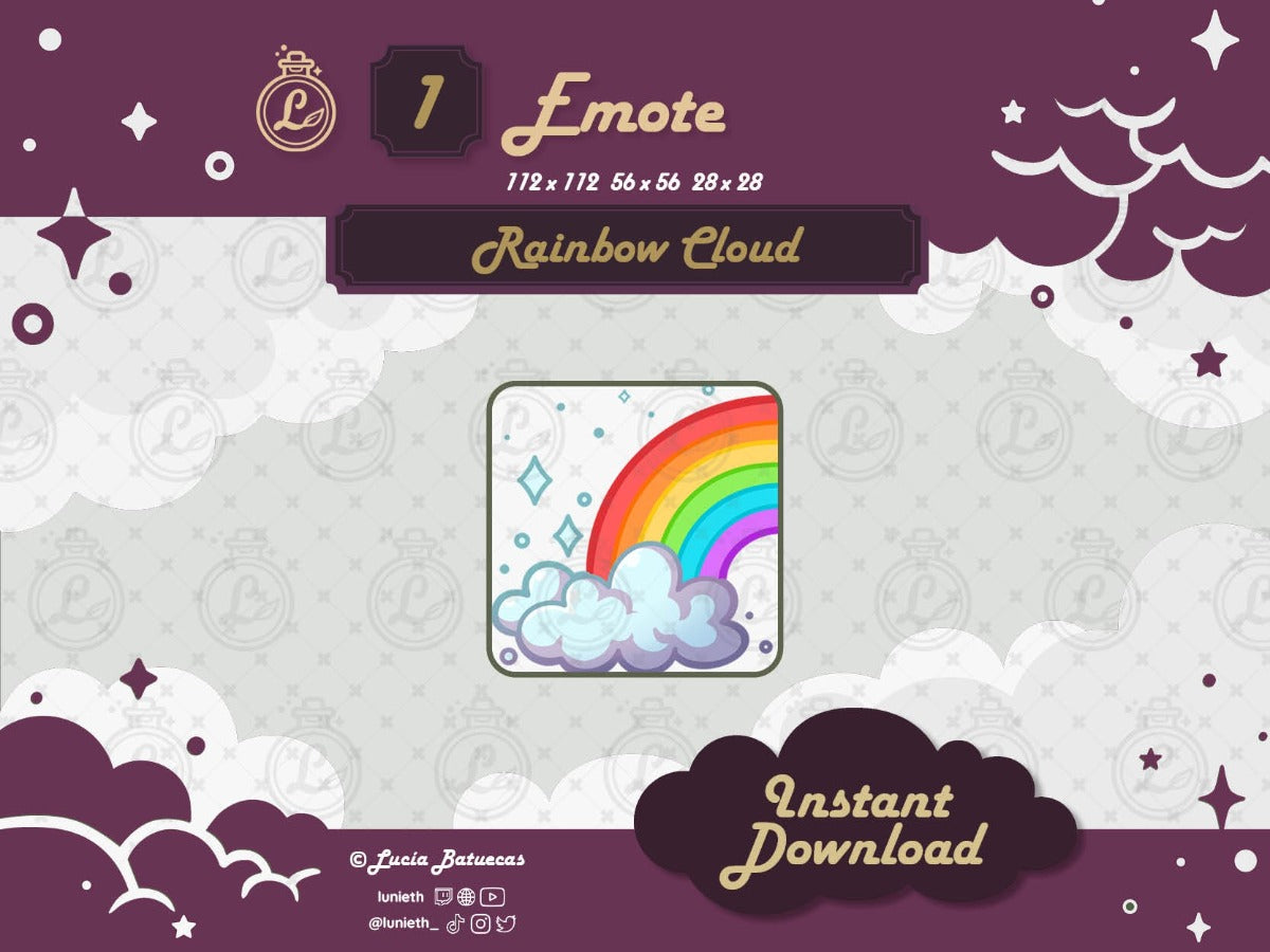 Left Side Rainbow and Cloud Emote
