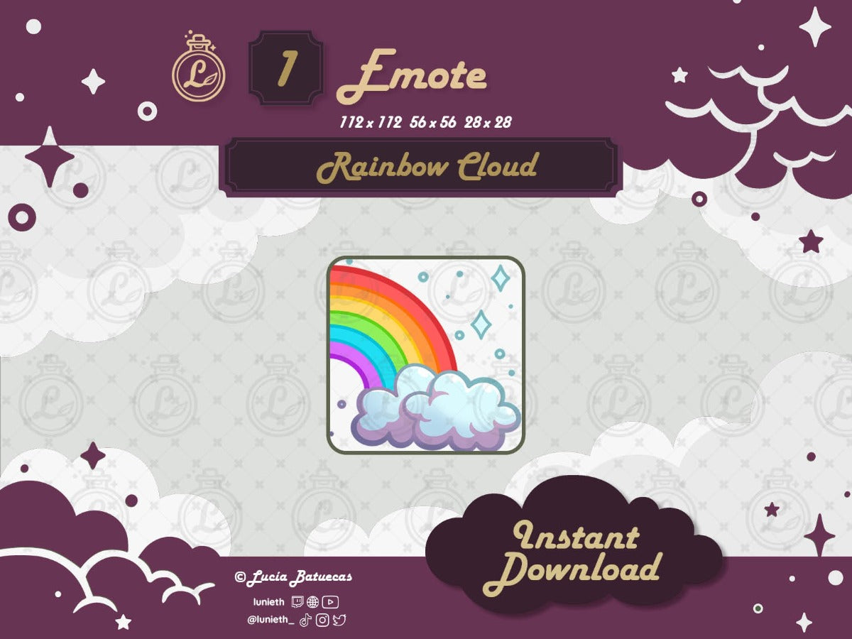 Right Side Rainbow and Cloud Emote