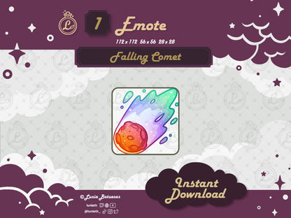 Rainbow Falling Comet Emote design.