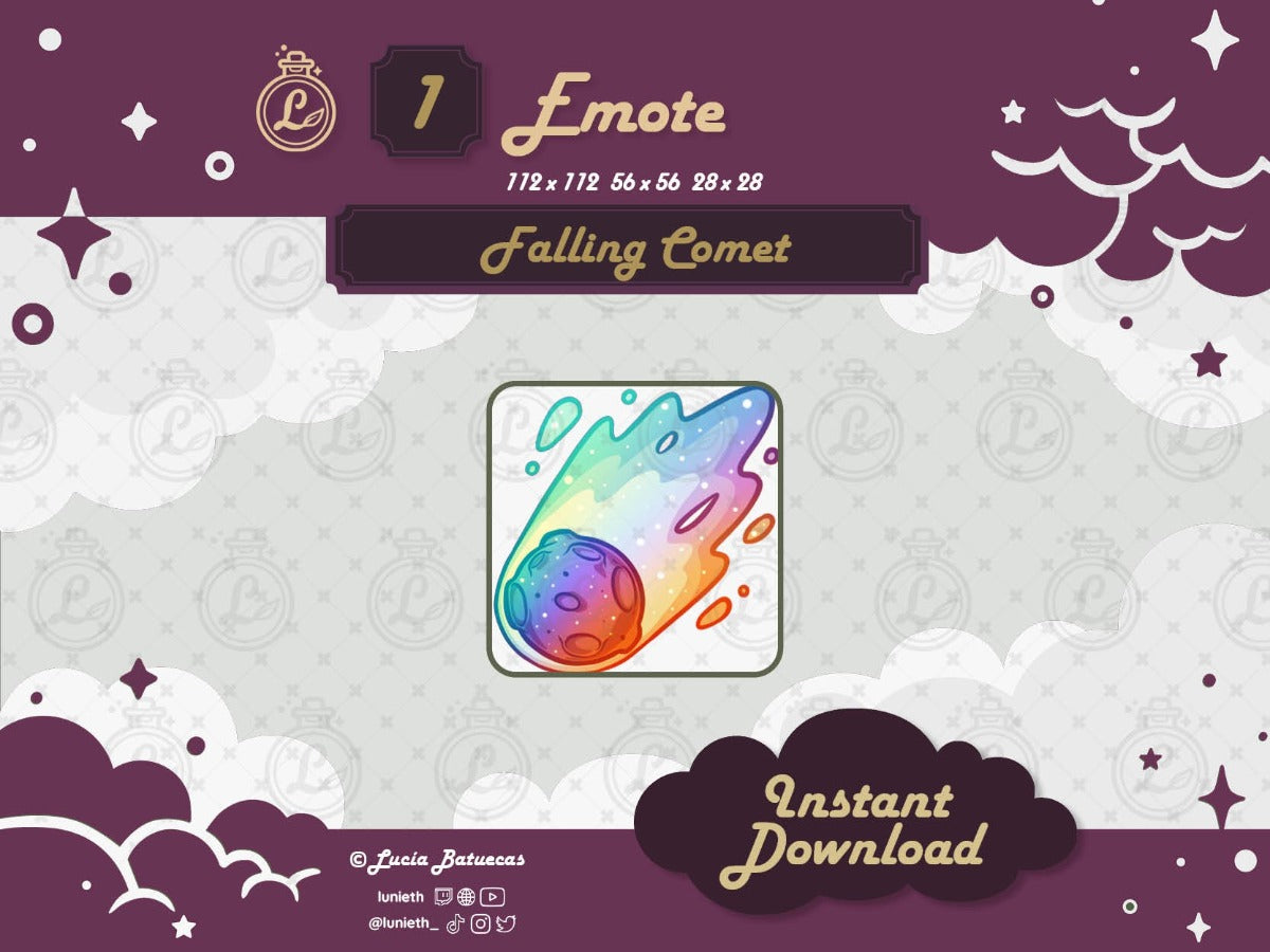 Rainbow 2 Falling Comet Emote design.