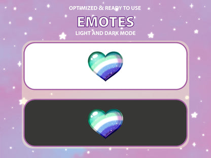 Gay Men Pride Flag Heart Emote & Channel Points Icon [Digital Product]