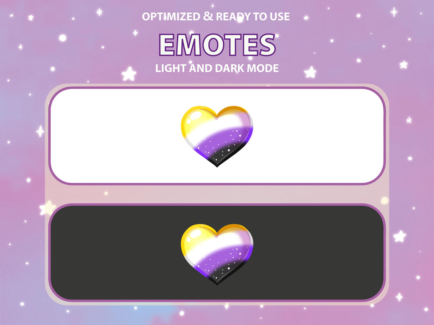 Non-Binary Pride Flag Heart Emote & Channel Points Icon [Digital Product]